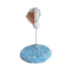 Brinquedo Arranhador Redondo Hello Pet Pelúcia Azul Para Gatos