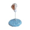 Brinquedo Arranhador Redondo Hello Pet Pelúcia Azul Para Gatos