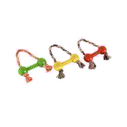 Brinquedo Art Injet Halteres Vazado Com Corda Para Cães - Cores Sortidas - Tamanho M