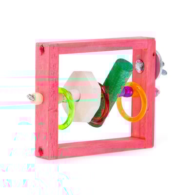 Brinquedo Bica Pedra Ábaco Kakatoo Para Pássaros - Cores Sortidas - 1 Unidade