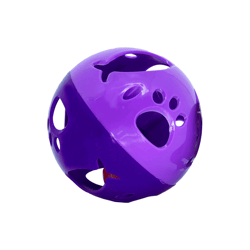 Brinquedo Bola De Plástico Com Guizo Lilás Savana Para Gato - 1 Unidade