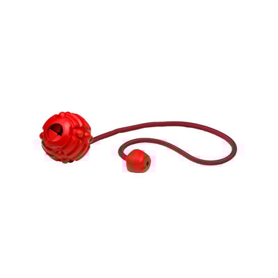 Brinquedo Bola Porta Petisco Com Corda Olimpix Carne Vermelho Para Cães Hercules