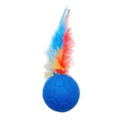 Brinquedo Bolinha Com Pena Animania Azul - 1 Unidade