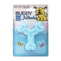 Brinquedo Buddy Toys Ossinho Azul Para Cães - 1 Unidade