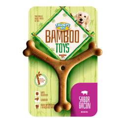 Brinquedo Cachorro Osso Bamboo Y Grande, Truqys, Fabricado Em Fibra De Bambu, Ecologico, Sustentavel E Resistente - Tamanho G
