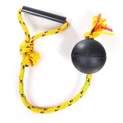 Brinquedo Caes Lcm Borracha Bola Macica Extraforte Com Corda 80Mm