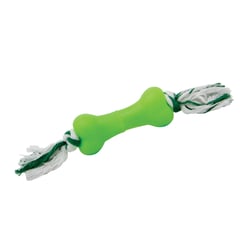 Brinquedo Caes Lcm Borracha Osso Com Corda 230 Mm