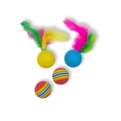 Brinquedo Chalesco Kit Bolas Para Gatos - 3 Unidades