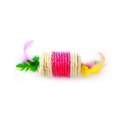 Brinquedo Cilindro Com Pena Nabi Para Gatos - 1 Unidade