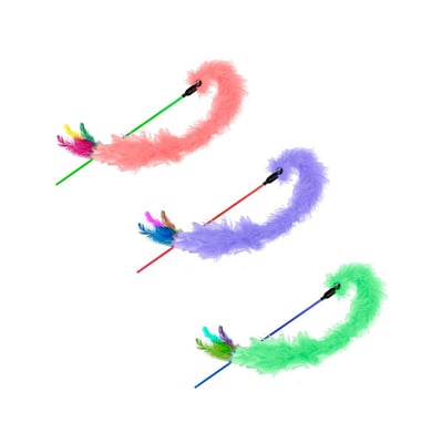 Brinquedo Com Plumas Napi Para Gatos - Cores Sortidas - 1 Unidade
