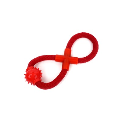 Brinquedo Corda Infinity Spike Com Bola Vermelha Para Cães