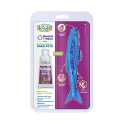 Brinquedo Escova Truqys Dental Fish Azul Para Cachorros