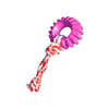Brinquedo Furacão Pet Pneu Rally Com Corda Rosa Para Cães - 1 Unidade