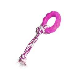 Brinquedo Furacão Pet Pneu Slick Com Corda Rosa Para Cães - 1 Unidade