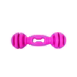 Brinquedo Halteres De Borracha Com Cravo Para Cães - Rosa - 1 Unidade