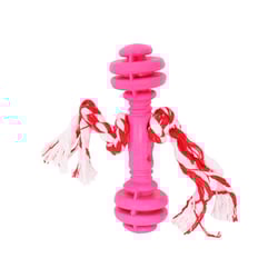 Brinquedo Halteres De Borracha Rosa Para Cães - 1 Unidade