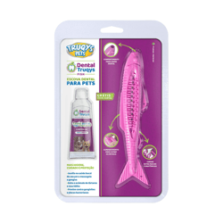Brinquedo Interativo Dental Fish Rosa Truqys Para Gatos