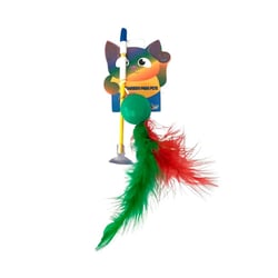 Brinquedo Interativo Elastic Ball Com Plumas - Para Gatos