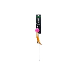 Brinquedo Interativo Jumpet Varinha Com Peteca Rosa Para Gatos
