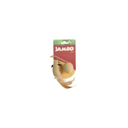 Brinquedo Jambo Natural Rato E Bola Bege Para Gatos