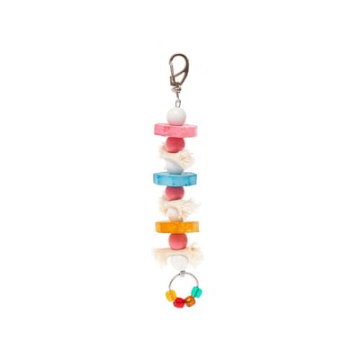Brinquedo Kakatoo Bica Pedra Cordas Para Pássaros - Cores Sortidas - Tamanho G