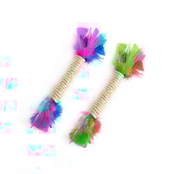 Brinquedo Lcm Bastao Sisal Com Penas Para Gatos Cores Sortidas
