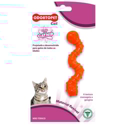 Brinquedo Minhoca Laranja Odontopet Para Gatos - 1 Unidade