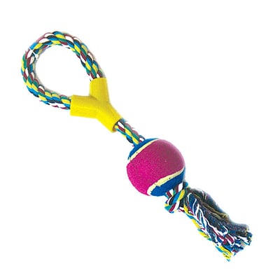 Brinquedo Mordedor Chalesco Forca Com Bola De Tênis Para Cães - Cores Sortidas