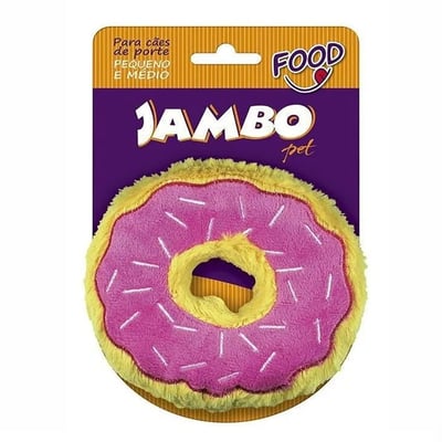Brinquedo Mordedor De Pelúcia Jambo Food Donut Morango Para Cães - 1 Unidade