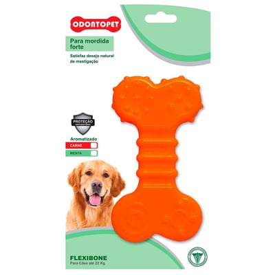 Brinquedo Mordedor Flexibone Flat Sabor Menta Para Cães Até 22Kg - 1 Unidade