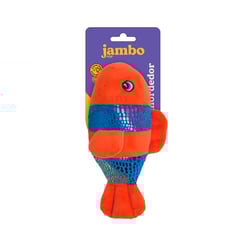 Brinquedo Mordedor Jambo Pelúcia Peixe Para Cães - 1 Unidade