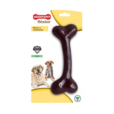 Brinquedo Mordedor Odontopet Osso Sênior Grande Laranja - 1 Unidade