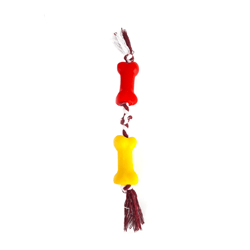 Brinquedo Mordedor Petgrows Ossinho Com Corda - 1 Unidade Para Cachorros