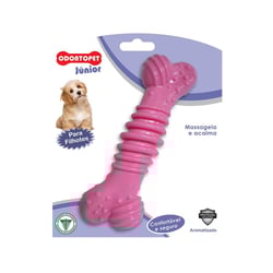 Brinquedo Ossinho Mordedor Rosa Odontopet Para Filhotes - 1 Unidade