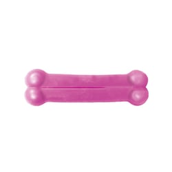 Brinquedo Osso Plaque Ataque Rosa Para Cães - 1 Unidade