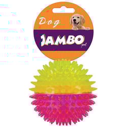 Brinquedo Para Cães Jambo Bola Média Rosa E Amarela - 1 Unidade
