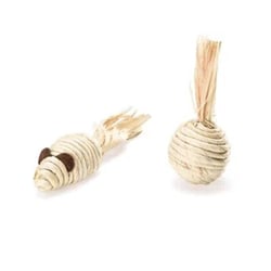 Brinquedo Para Gatos Mimo Conjunto Ratinho E Bolinha Fibra Natural - 1 Unidade