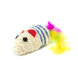 Brinquedo Para Gatos The Pets Ratinho Sisal Com Penas - 1 Unidade