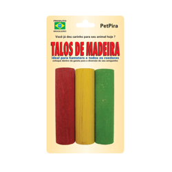 Brinquedo Para Roedores Petpira - Talos De Madeira - 3 Unidades