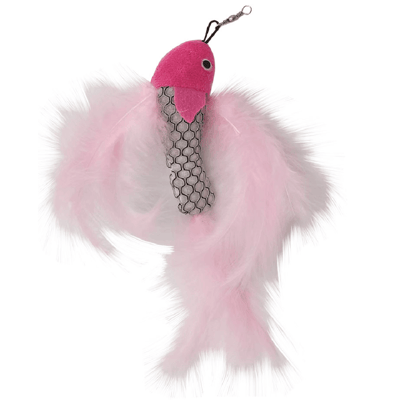 Brinquedo Peixe Com Plumas Rosas Para Gatos Savana - 1 Unidade