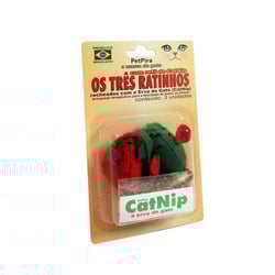 Brinquedo Petpira Três Ratinhos Com Catnip - 1 Unidade
