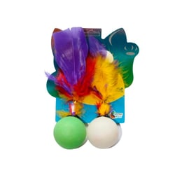 Brinquedo Plumas E Penas Bolinha Fishing - 2 Unidades Para Gatos