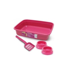 Brinquedo Power Pets Kit Tradicional 4 Peças Rosa Para Gatos