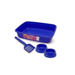 Brinquedo Power Pets Kit Tradicional Para Gatos - 4 Peças Azul