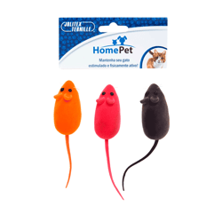 Brinquedo Ratinhos Homepet Para Gatos - 3 Unidades