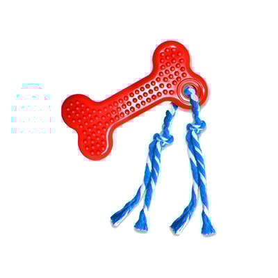 Brinquedo São Benedito Pet Osso Dental Maciço Com Cravo Vermelho Para Cães - Cores Sortidas - Tamanho M