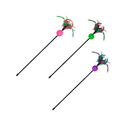 Brinquedo Vara Com Bola E Penas Para Gatos Napi - Cores Sortidas - 1 Unidade