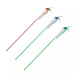 Brinquedo Vara Com Cilindro E Penas Napi Para Gatos - Cores Sortidas - 1 Unidade