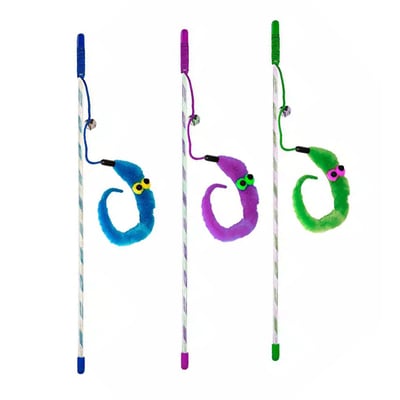 Brinquedo Vara Com Guizo Colorido Para Gatos Napi - 1 Unidade