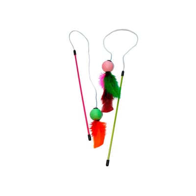 Brinquedo Varinha Fishing Ball Para Gatos - Cores Sortidas